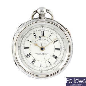 An open face centre seconds pocket watch by Langdon Davies & Co.