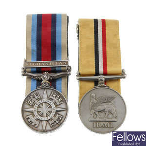 Elizabeth II, Afghanistan & Iraq medals.(2).