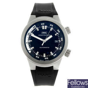 IWC - a gentleman's stainless steel Aquatimer wrist watch.