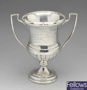 A 1920's trophy cup & trophy bowl. (2).