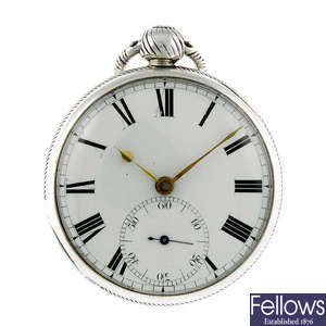 A silver open face pocket watch by E.Williams.