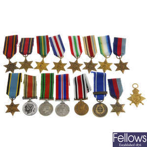 A selection of WWII miniature medals.
