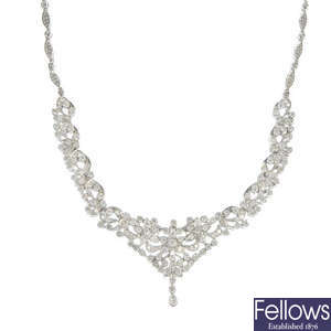 A diamond garland necklace.