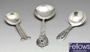 Three Danish silver spoons.
