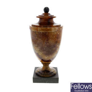 A fine Blue John cassolet or urn and cover