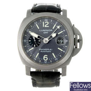 (1000607-1-A) PANERAI - a limited edition gentleman's titanium Luminor GMT wrist watch.