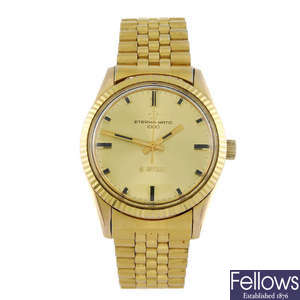ETERNA - a gentleman's gold plated Eterna-matic 1000 bracelet watch.