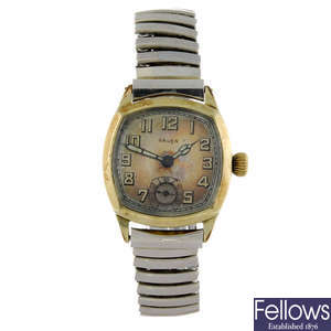 GRUEN - a gentleman's gold plated bracelet watch.