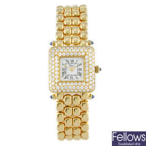 CHOPARD - a lady's yellow metal Classic Diamond bracelet watch.
