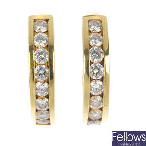 TIFFANY & CO. - a pair of diamond earrings.