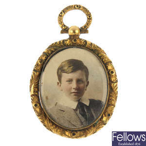 A mid 19th century portrait pendant.