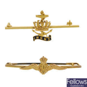 A selection of four military bar brooches.