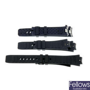 A selection of six IWC watch straps.