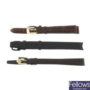 A selection of eight lady's Omega watch straps.