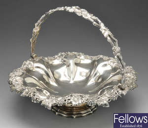 A William IV silver fruit basket.