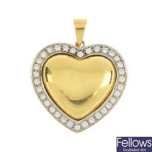 A diamond heart pendant. 