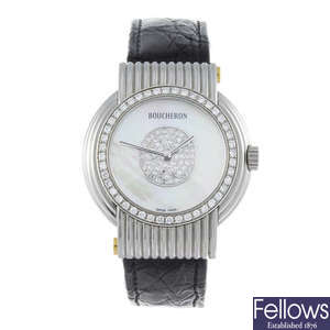 BOUCHERON - a stainless steel wrist watch.