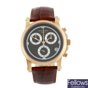 CROSS - a gentleman's gold plated Milan chronograph wrist watch with two Cross wrist watches.
