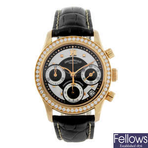 ARMAND NICOLET - lady's 18ct rose gold Tramelan chronograph wrist watch.