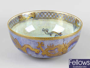 A 20th century Wedgwood dragon lustre bowl. 