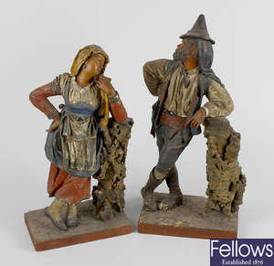 A pair of Italian presepio figures. 