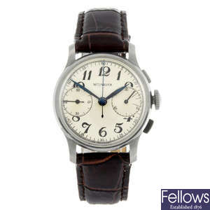 WITTNAUER - a gentleman's stainless steel chronograph wrist watch.