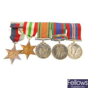 WWII group of four medals and Canadian Volunteer Service Medal, etc.