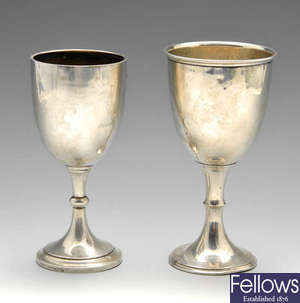 Two 20th century silver goblets.