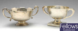 Two 1920's silver trophy bowls.