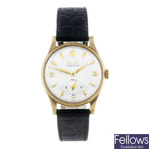 ROLEX - a mid-size 9ct yellow gold Precision wrist watch.
