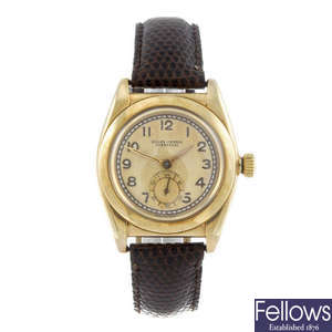 ROLEX - a gentleman's 9ct yellow gold Oyster Perpetual 'Bubble Back' wrist watch.