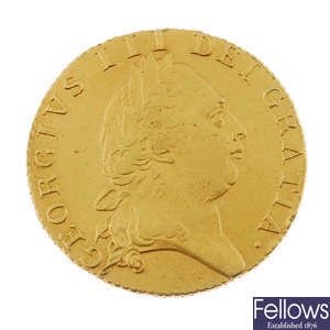 George III, gold Guinea 1790 (S 3729). 