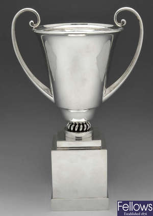 A 1930's silver trophy cup by Cartier.