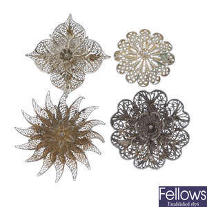 A selection of filigree jewellery.