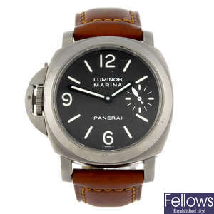PANERAI - a gentleman's titanium Luminor Marina wrist watch.
