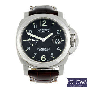 PANERAI - a gentleman's stainless steel Luminor Marina wrist watch.