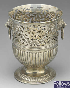 An early George III silver vase.
