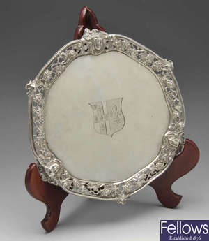 A George II silver salver by William Cripps.