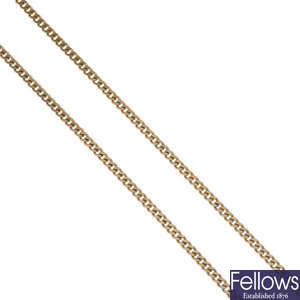 A 9ct gold curb-link chain.