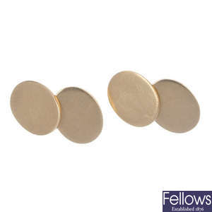 LINKS OF LONDON - a pair of 9ct gold cufflinks.