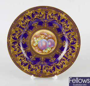 A hand painted Royal Worcester porcelain plate.  