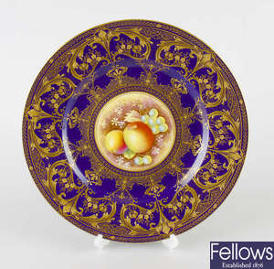 A hand painted Royal Worcester porcelain plate.