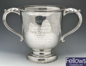 A large 1930's silver trophy. 