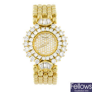 CHOPARD - a lady's 18ct yellow gold bracelet watch.