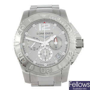 LONGINES - a gentleman's stainless steel Hydro Conquest bracelet watch.