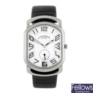 HERMES - a gentleman's stainless steel wrist watch.