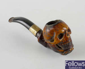 An early 20th century silver mounted meerschaum pipe. 