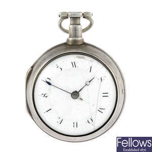 A pair case silver pocket watch by Crane of Bromsgrove.