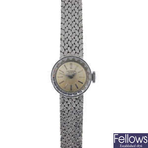 A lady's mid 20th century 18ct gold manual wind wristwatch