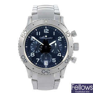 BREGUET - a gentleman's stainless steel Type XX Transatlantique chronograph bracelet watch.